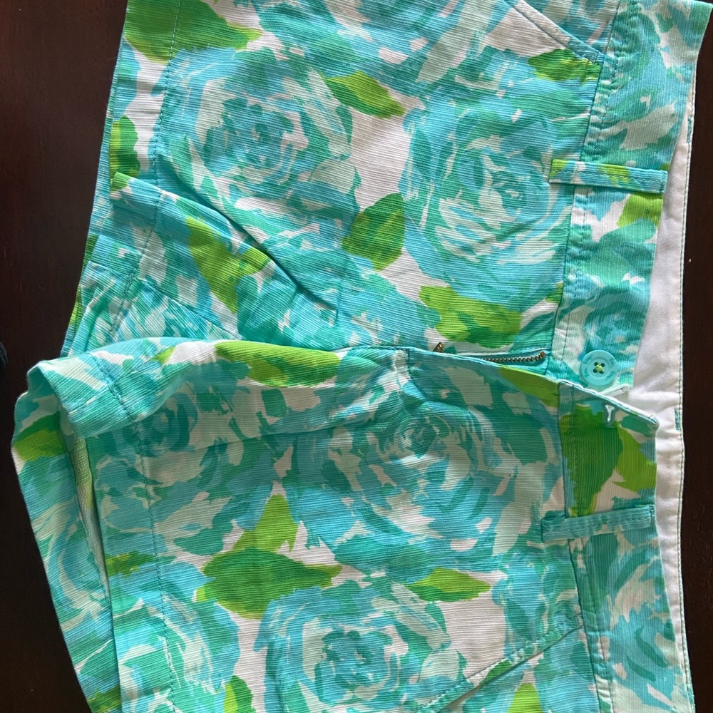 Floral Green and Blue Shorts